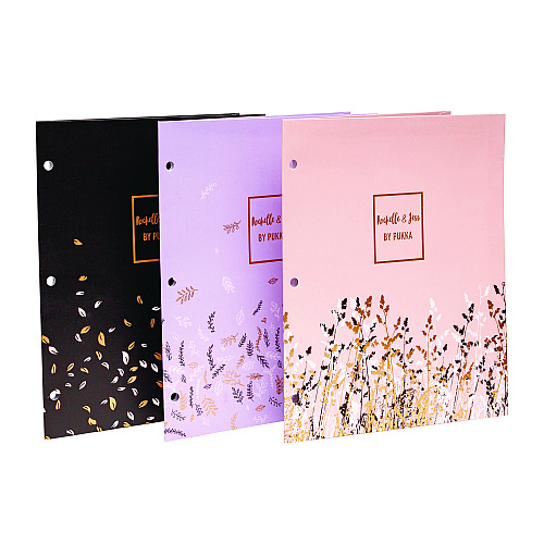 PUKKA PAD Two-Pocket Portfolio Folder, 1" Capacity, 9.6 x 11.9, Assorted Floral, 6/Pack (9108ROC)