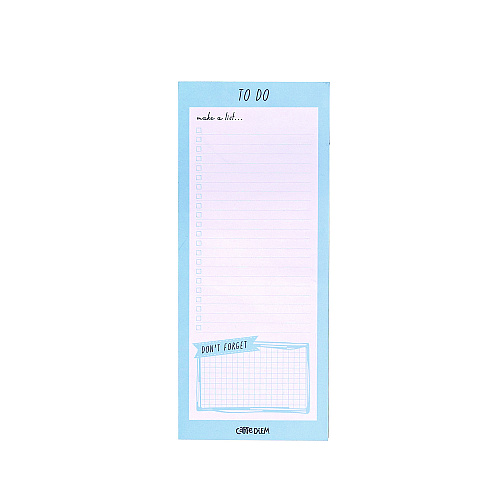 PUKKA PAD Magnetic To Do List, Unruled, 60 Blue/White 3.5 x 8.5 Sheets, 6/Pack (9176CD)