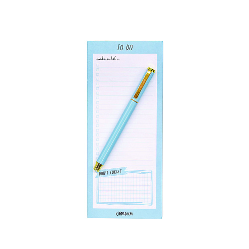 PUKKA PAD Magnetic To Do List, Unruled, 60 Blue/White 3.5 x 8.5 Sheets, 6/Pack (9176CD)