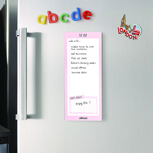 PUKKA PAD Magnetic To Do List, Unruled, 60 Pink/White 3.5 x 8.5 Sheets, 6/Pack (9161CD)