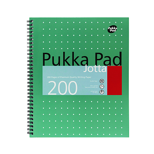 PUKKA PAD Letter Size Notebook, 1-Subject, Medium/College Rule, Metallic Green with White Dots Cover, (100) 11 x 8.5 Sheets, 3/Pack (8751MET)