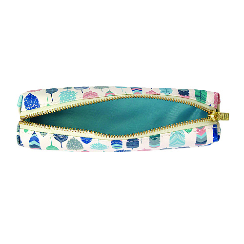 PUKKA PAD Pencil Case, 7.9" x 2" x 2", Multicolor Feathers (9212CD)
