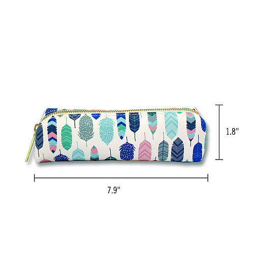 PUKKA PAD Pencil Case, 7.9" x 2" x 2", Multicolor Feathers (9212CD)
