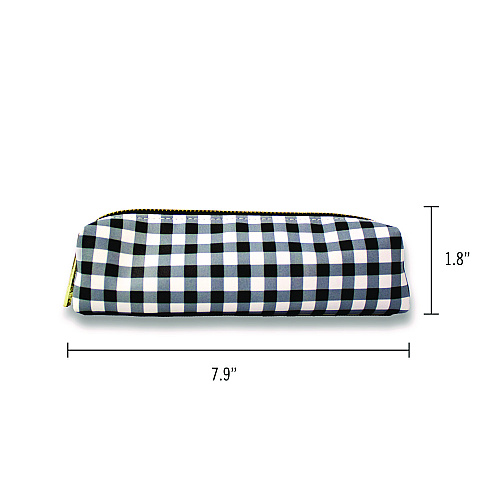 PUKKA PAD Pencil Case, 7.9" x 2" x 2", Black/White Check (9185CD)
