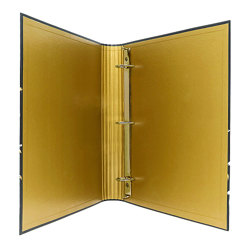 PUKKA PAD Rollbound Binder, 3 Rings, 1" Capacity, 11 x 8.5, Black/Gold/White (9641ROC)