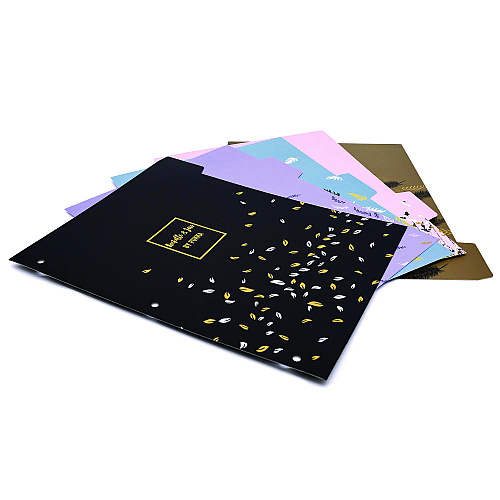 PUKKA PAD Rollbound Binder, 3 Rings, 1" Capacity, 11 x 8.5, Black/Gold/White (9641ROC)