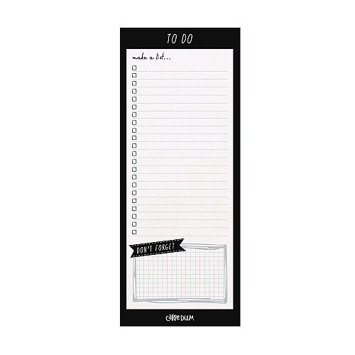 PUKKA PAD Magnetic To Do List, Unruled, 60 Black/White 3.5 x 8.5 Sheets, 6/Pack (9118CD)