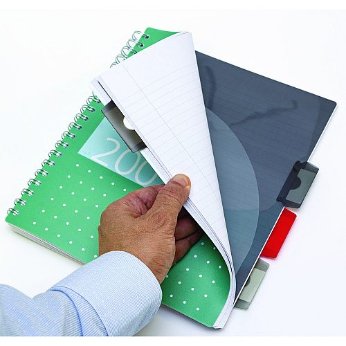 PUKKA PAD Letter Size Project Book, 5-Subject, Medium/College Rule, Metallic Green with White Dots Cover, (100) 11 x 8.5 Sheets, 3/Pack (8748MET)
