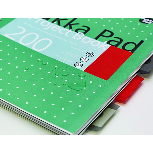 PUKKA PAD Letter Size Project Book, 5-Subject, Medium/College Rule, Metallic Green with White Dots Cover, (100) 11 x 8.5 Sheets, 3/Pack (8748MET)