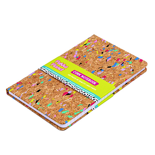 PUKKA PAD Soft Cover Eco Notebook, 1-Subject, Medium/College Rule, Cork/Multicolor Cover, (96) 8.27 x 5.24 Sheets (9855SPP)