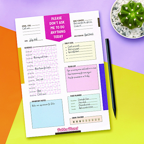 PUKKA PAD Eco Daily Planning Pad, Pukka Planet Artwork/Formatting, 9.84 x 7.48, White/Multicolor Sheets, 60-Days: Undated (9741SPP)