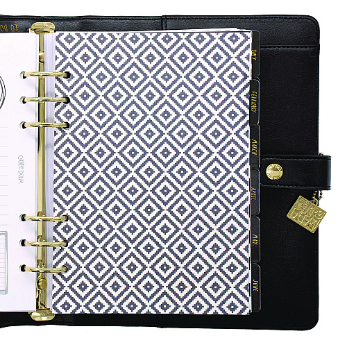 PUKKA PAD A5 Planner, 10.24 x 9.25, Black Cover, 12-Month (9109CD)