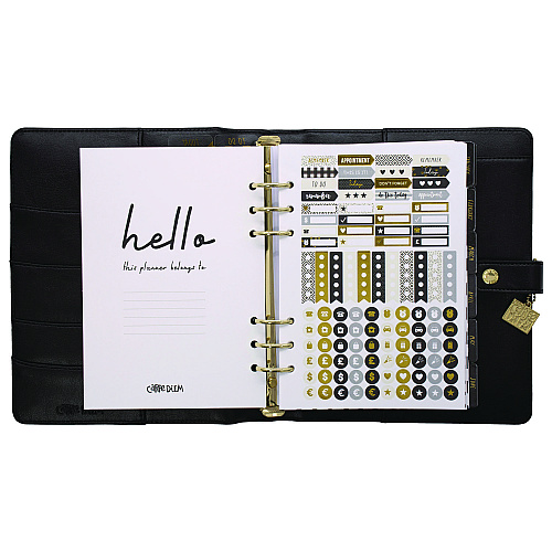 PUKKA PAD A5 Planner, 10.24 x 9.25, Black Cover, 12-Month (9109CD)