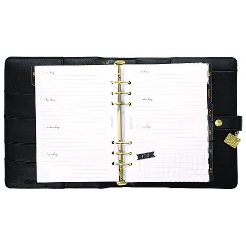 PUKKA PAD A5 Planner, 10.24 x 9.25, Black Cover, 12-Month (9109CD)
