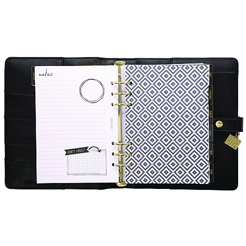 PUKKA PAD A5 Planner, 10.24 x 9.25, Black Cover, 12-Month (9109CD)