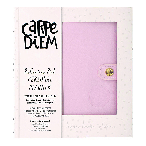 PUKKA PAD Personal Planner, 7.48 x 6.42, Pink Cover, 12-Month, Undated (9153CD)