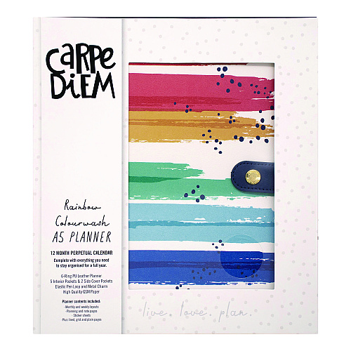 PUKKA PAD A5 Planner, Color Wash, 10.24 x 9.25, Blue/Green/Red/Yellow Cover, 12-Month (9179CD)