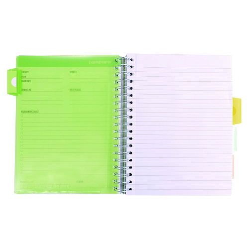 PUKKA PAD B5 Size Project Book, 4-Subject, Gray/White Study Book Cover, (100) 9.8 x 6.9 Sheets (9824STU)