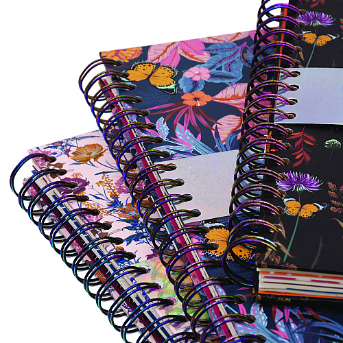 PUKKA PAD B5 Size Project Book, 4-Subject, Medium/College Rule, Assorted Blum Floral Covers, (100) 9.8 x 6.9 Sheets, 3/Pack (9494BLMASST)