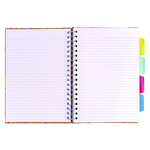 PUKKA PAD B5 Size Eco Project Book, 4-Subject, Medium/College Rule, Cork/Multicolor Cover, (100) 9.8 x 6.9 Sheets (9856SPP)