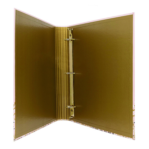 PUKKA PAD Rollbound Binder, 3 Rings, 1" Capacity, 11 x 8.5, Pink/Gold/Black/White (9642ROC)