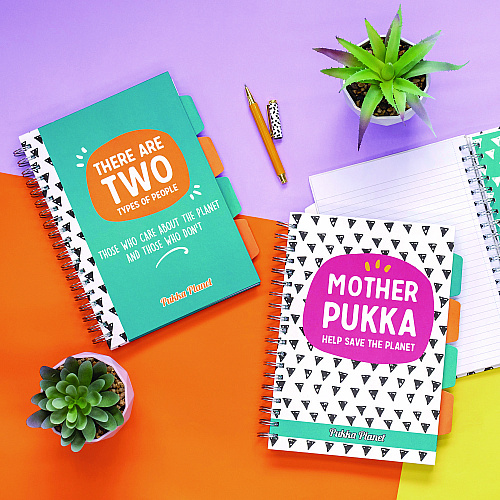 PUKKA PAD B5 Size Eco Project Book, 4-Subject, Medium/College Rule, Assorted Multicolor Covers, (100) 9.8 x 6.9 Sheets, 2/Pack (9702SPP)