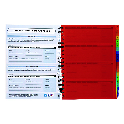 PUKKA PAD B5 Vocab Book, Language Arts, Ages 7 and Up, Wire, 130 Pages (9599VOC)