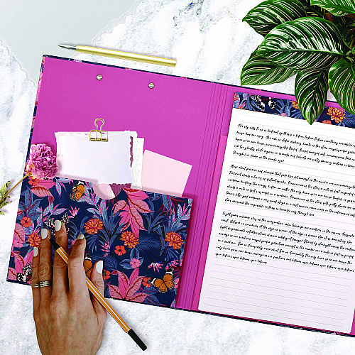 PUKKA PAD A4 Padfolio, 8.3 x 11.7 Pad, 9.5 x 12.6, Blue/Pink/Yellow (9580BLM)