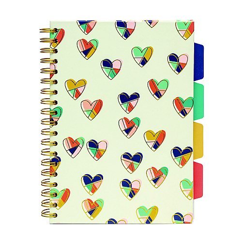 PUKKA PAD B5 Size Project Book, 5-Subject, Medium/College Rule, Assorted Floral Love Covers, (100) 9.8 x 6.9 Sheets, 3/Pack (9033CD)