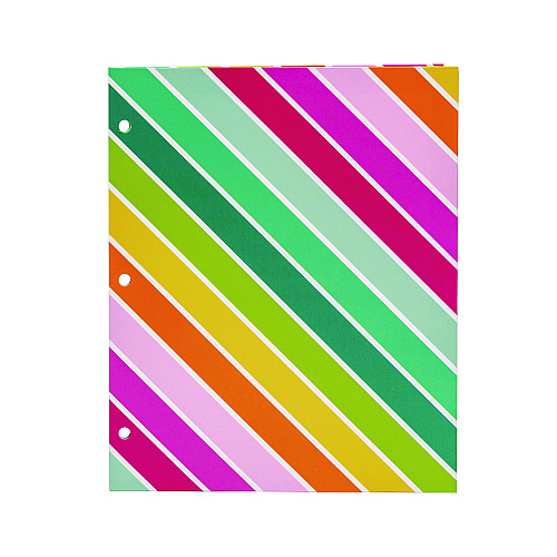 PUKKA PAD Two-Pocket Portfolio Folder, 1" Capacity, 9.6 x 11.9, Brush Strokes/Llamas/Stripes, 6/Pack (9097CD)