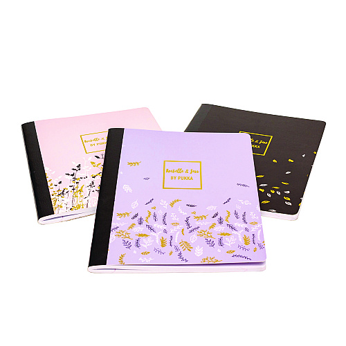 PUKKA PAD Composition Book, Medium/College Rule, Assorted Floral Covers, (70) 9.75 x 7.5 Sheets, 3/Pack (9107ROC)