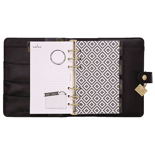 PUKKA PAD Personal Planner, 7.48 x 6.42, Black Cover, 12-Month, Undated (9110CD)