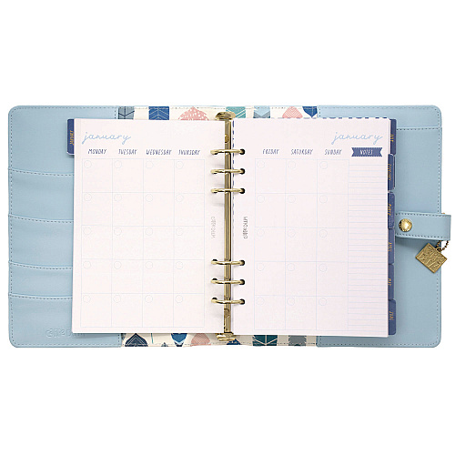 PUKKA PAD A5 Planner, 10.24 x 9.25, Blue Cover, 12-Month (9164CD)
