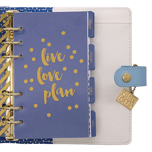 PUKKA PAD Personal Planner, Feathers, 7.48 x 6.42, Blue/Cream/Pink Cover, 12-Month, Undated (9210CD)