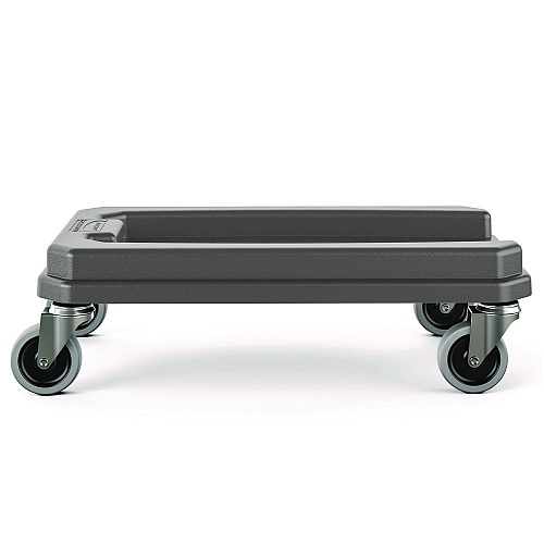 Suncast Commercial 23 Gallon Resin Slim Trash Can Dolly, 11.88" x 20.78" x 6.18", Gray (TCNDOLLY)