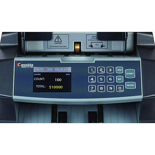 Cassida 6600 UV/MG Top Loading Bill Counter, 1,400 Bills/min, 10.2 x 11 x 8.1, Gray (6600UVMG)