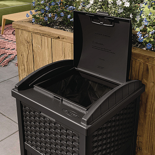 Suncast Commercial 30 Gallon Trash Hideaway, Plastic, Black (GHW1732BK)