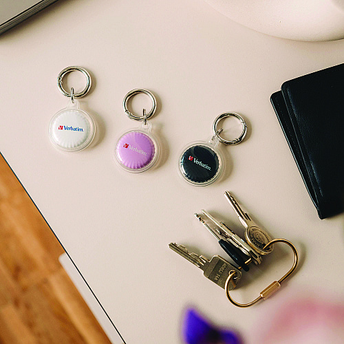 Verbatim My Finder Bluetooth Coin Tracker for Apple iOS, Black/Purple/White, 3/Pack (32135)