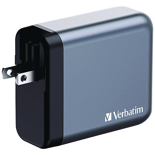 Verbatim 140 W 4-Port GaN Wall Charger, Black/Gray (32203)