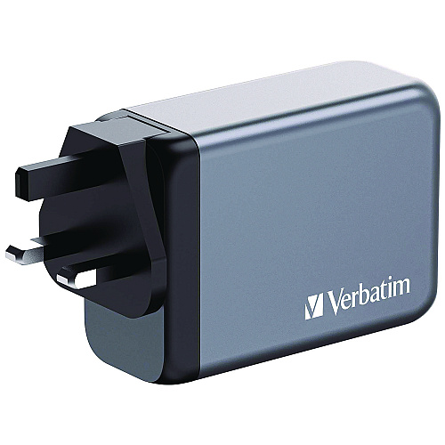 Verbatim 240 W 4-Port GaN Wall Charger, Black/Gray (32205)