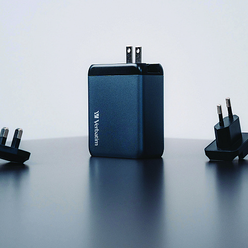 Verbatim 200 W 4-Port GaN Wall Charger, Black/Gray (32204)