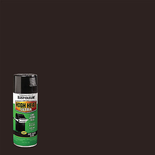 Rust-Oleum High Heat Enamel Spray Paint, Semi-Gloss Black, 12 oz Aerosol Can, 6/Carton (241169)
