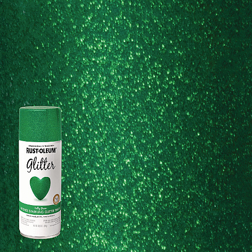 Rust-Oleum Specialty Glitter Spray Paint, Glitter Kelly Green, 10.25 oz Aerosol Can, 6/Carton (277781)