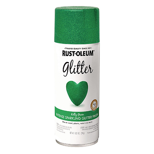 Rust-Oleum Specialty Glitter Spray Paint, Glitter Kelly Green, 10.25 oz Aerosol Can, 6/Carton (277781)