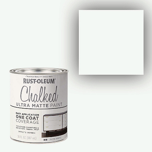 Rust-Oleum Ultra Matte Chalked Paint, Matte White, Quart Can, 2/Carton (285140)