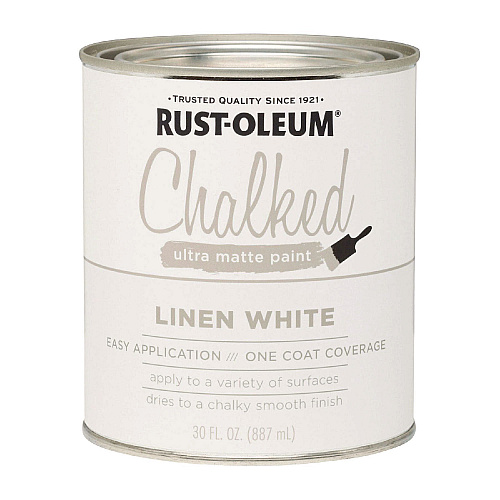 Rust-Oleum Ultra Matte Chalked Paint, Matte White, Quart Can, 2/Carton (285140)