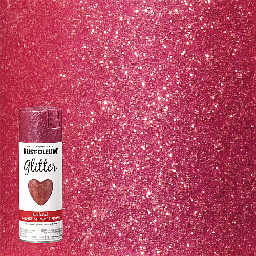 Rust-Oleum Specialty Glitter Spray Paint, Glitter Pink, 10.25 oz Aerosol Can, 6/Carton (301818)