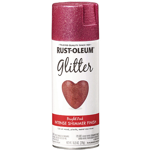 Rust-Oleum Specialty Glitter Spray Paint, Glitter Pink, 10.25 oz Aerosol Can, 6/Carton (301818)