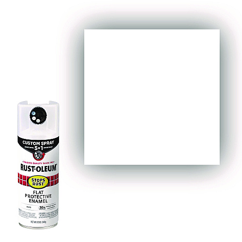 Rust-Oleum Stops Rust 5-in-1 Spray Paint, Flat White, 12 oz Aerosol Can (376856EA)