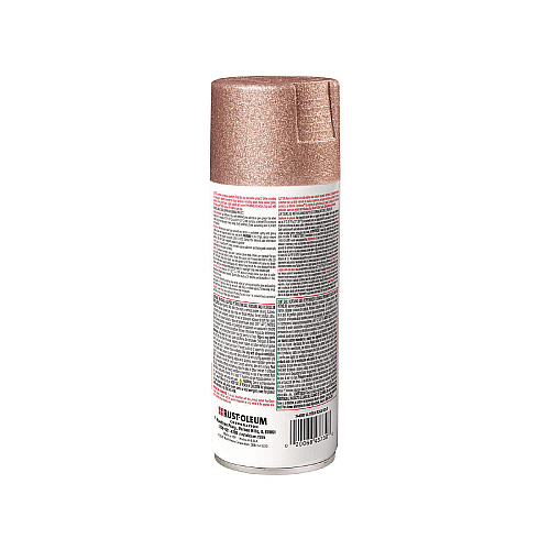 Rust-Oleum Specialty Glitter Spray Paint, Glitter Rose Gold, 10.25 oz Aerosol Can, 6/Carton (344697)